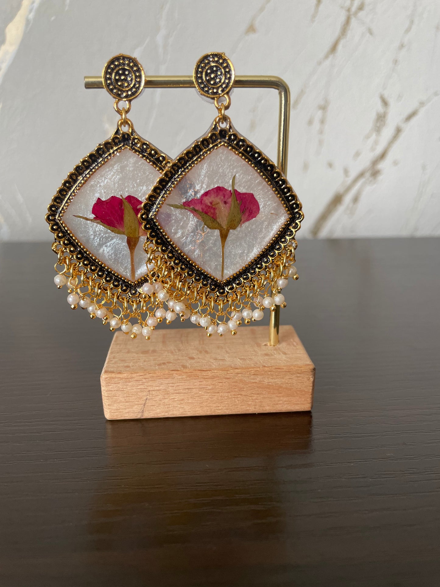 Resin Flower Earrings