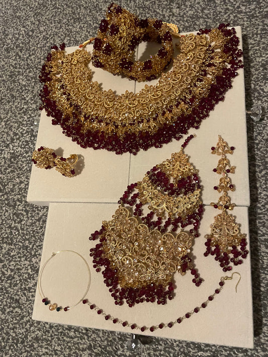 Aneesa Bridal in Maroon