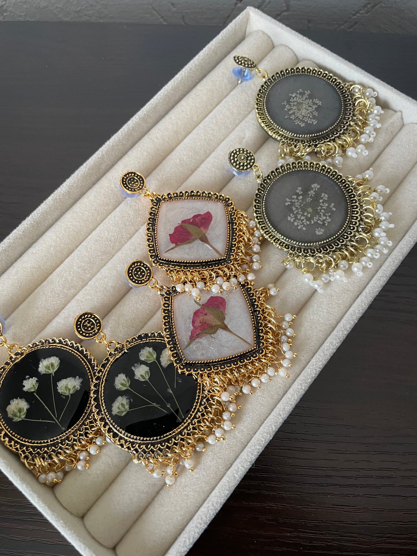 Resin Flower Earrings