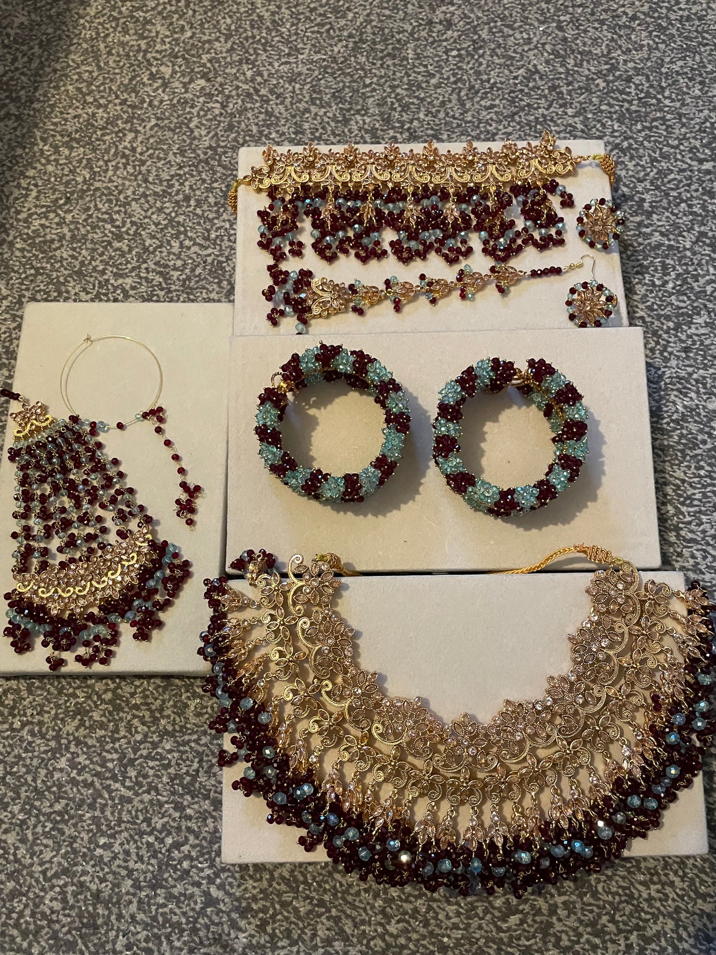 Reema Bridal Maroon and Teal