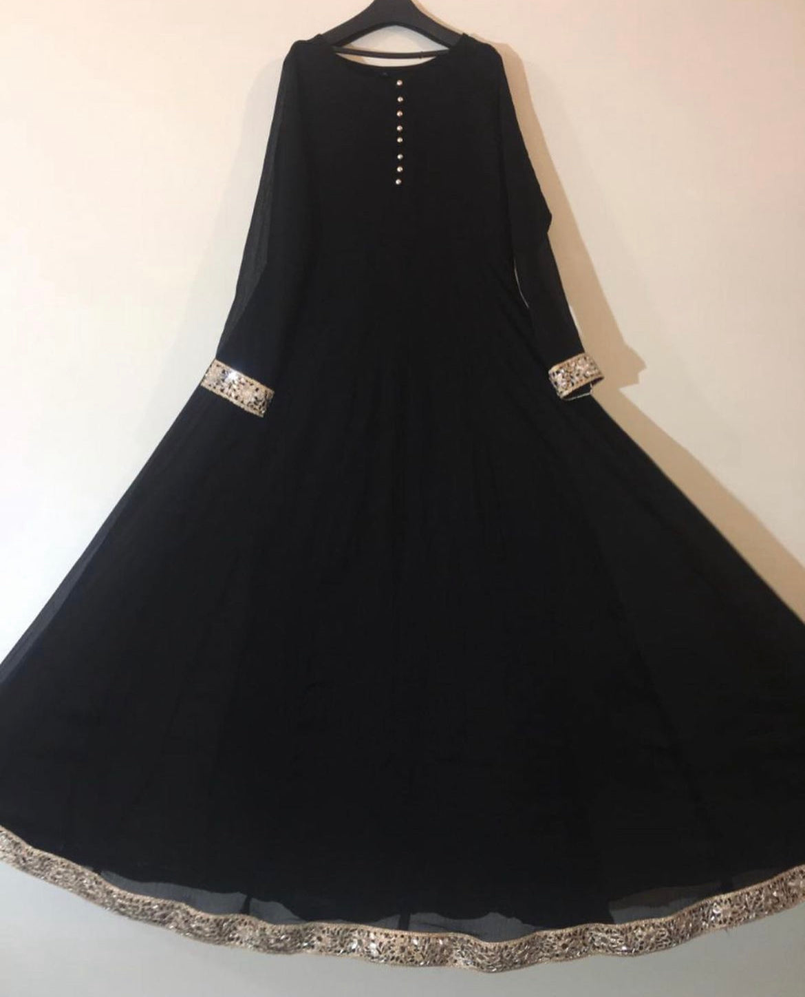 Black chiffon mirror