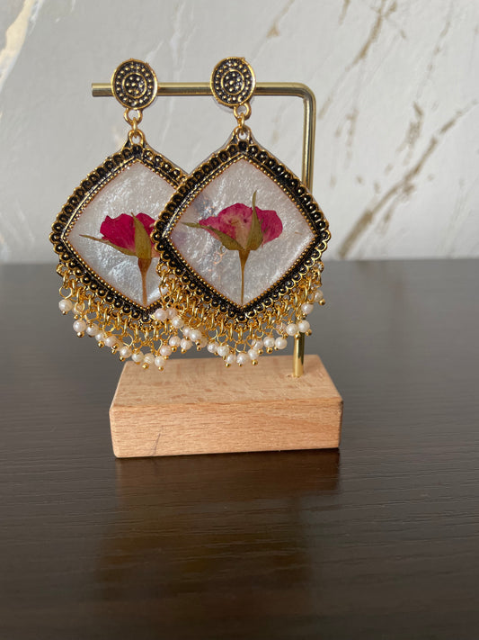 Resin Flower Earrings