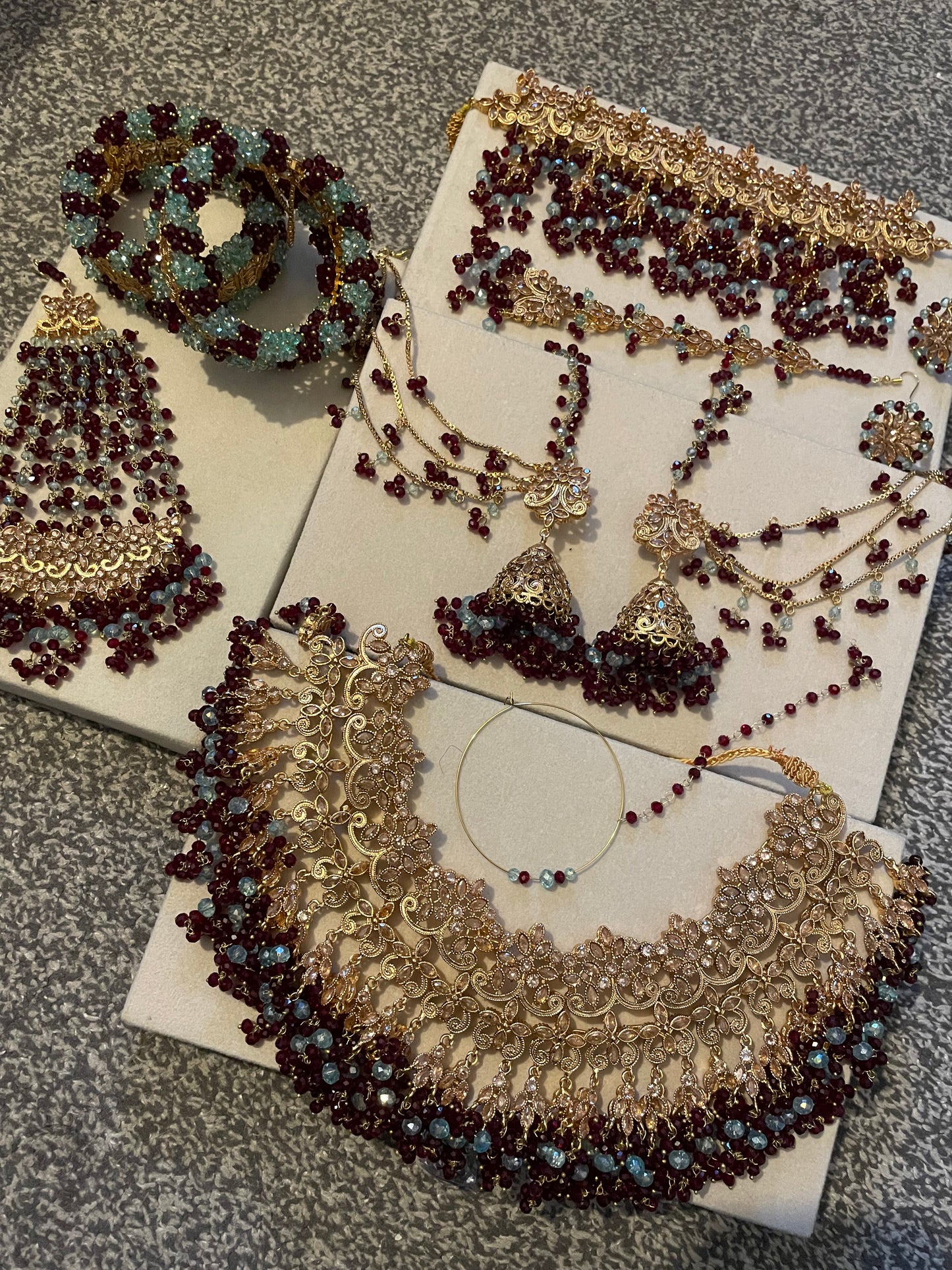 Reema Bridal Maroon and Teal