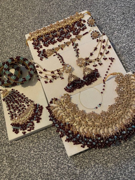 Reema Bridal Maroon and Teal