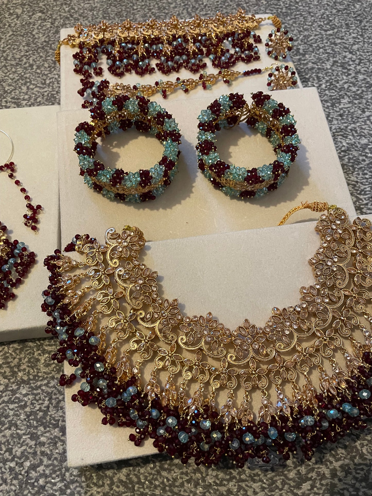 Reema Bridal Maroon and Teal