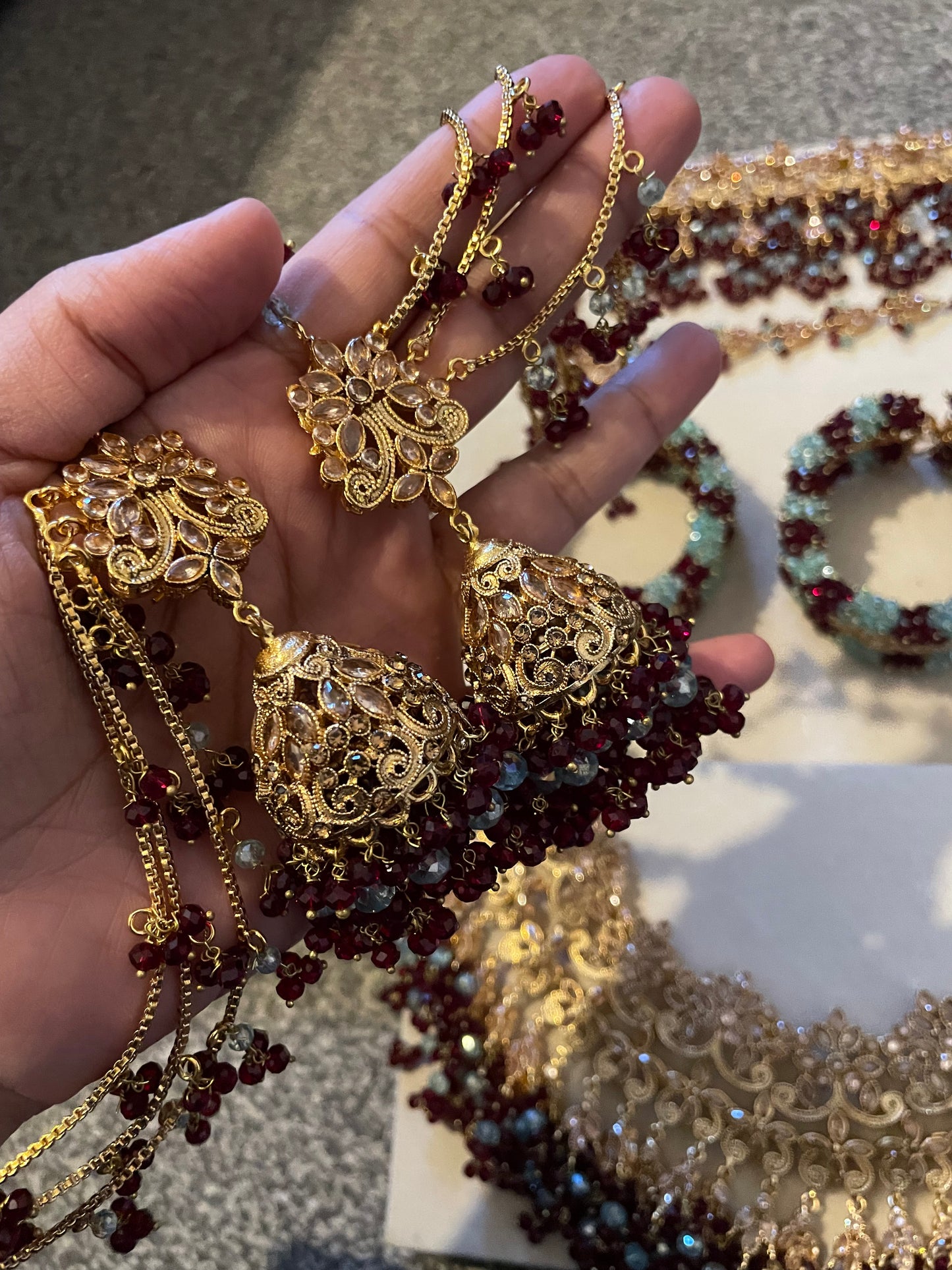 Reema Bridal Maroon and Teal