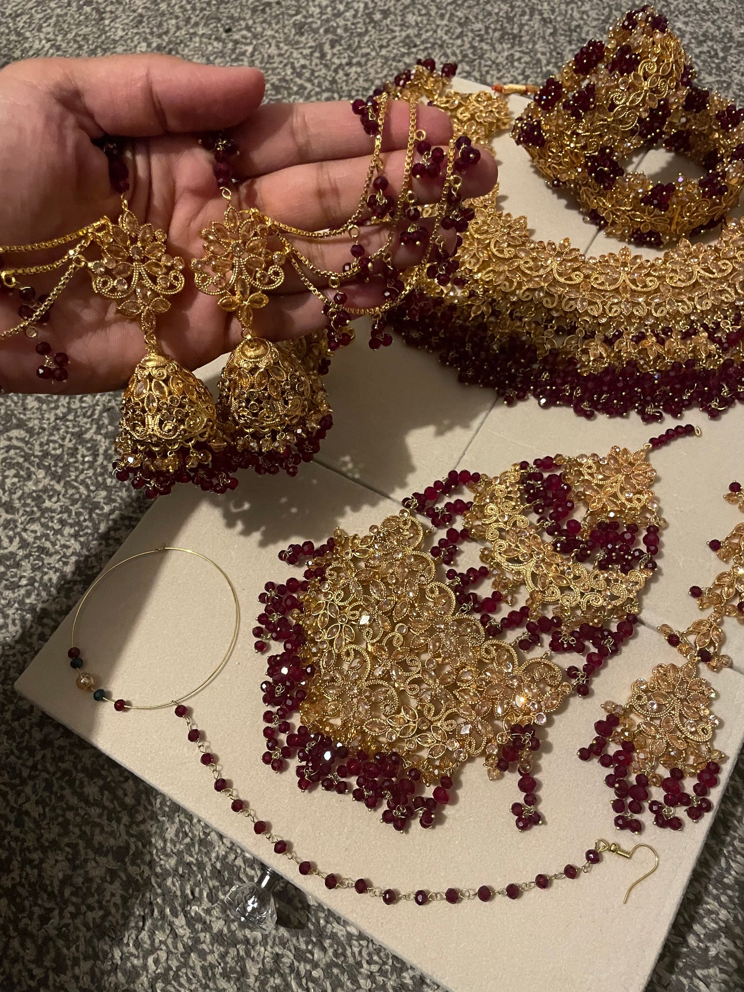 Aneesa Bridal in Maroon