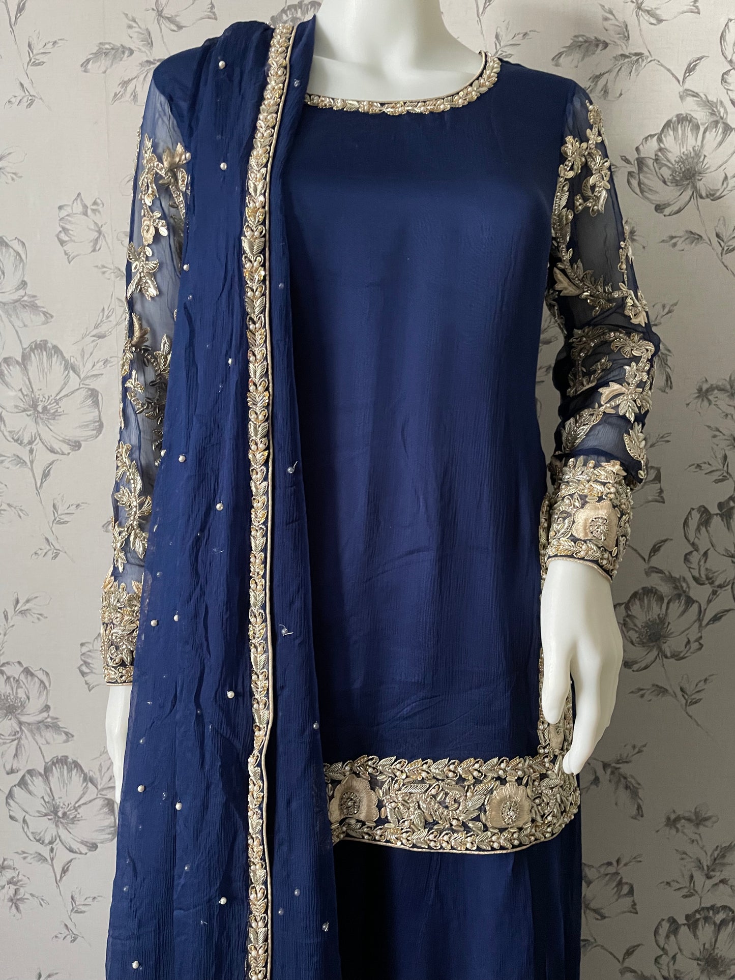 Navy blue sharara